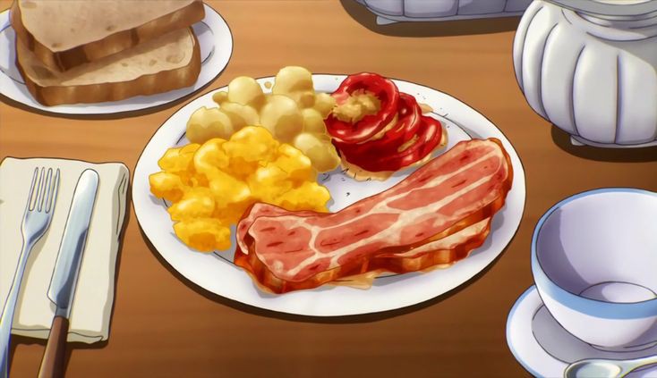 Anime food cooking scene