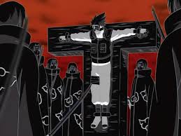 your captured by itachi, forced to live though 1hr in real world time  of tsukuyomi ( 1hr can be weeks months or years in tsukuyomi )